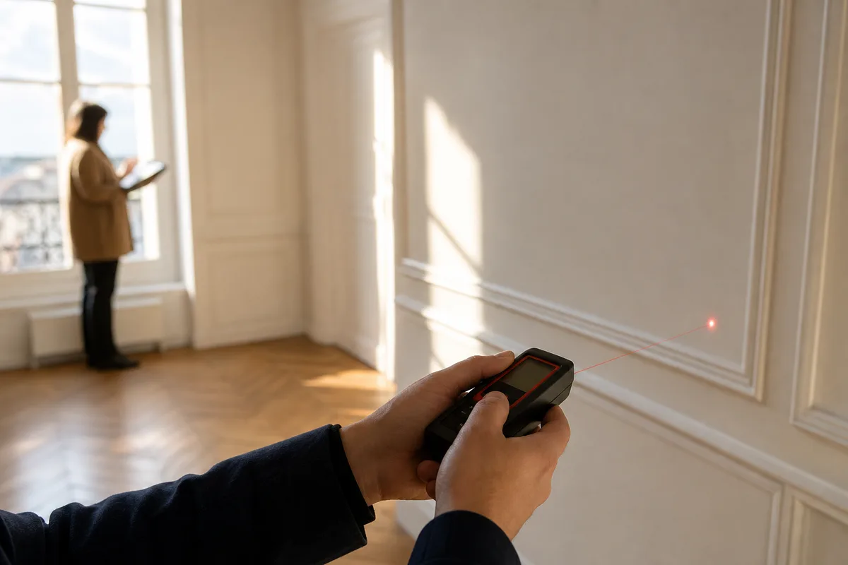 Contre-visite d&rsquo;une maison avec prise de mesures et relevé des défauts
